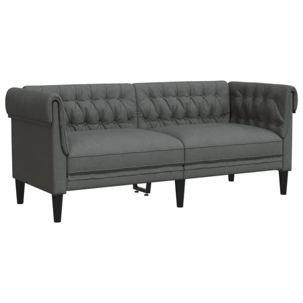 vidaXL 2-personers Chesterfield-sofa stof mørkegrå