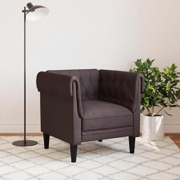 vidaXL Chesterfield-sofastol stof mørkebrun