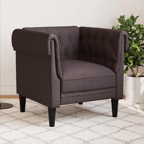 vidaXL Chesterfield-sofastol stof mørkebrun