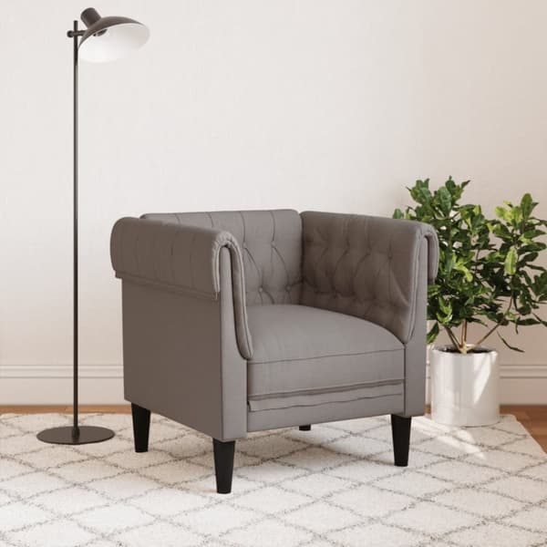 vidaXL Chesterfield-sofastol stof gråbrun