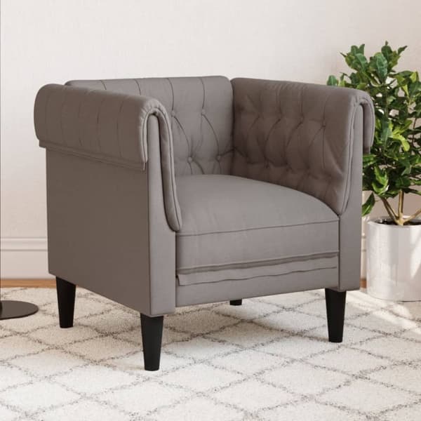 vidaXL Chesterfield-sofastol stof gråbrun