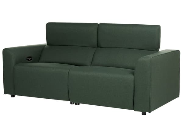 Elektrisk fällbar soffa Grönt tyg 2-sits Justerbart fotstöd och nackstöd med USB-port