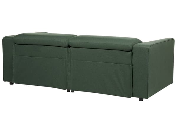 Elektrisk fällbar soffa Grönt tyg 2-sits Justerbart fotstöd och nackstöd med USB-port