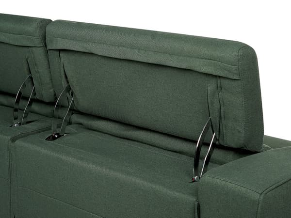 Elektrisk fällbar soffa Grönt tyg 2-sits Justerbart fotstöd och nackstöd med USB-port