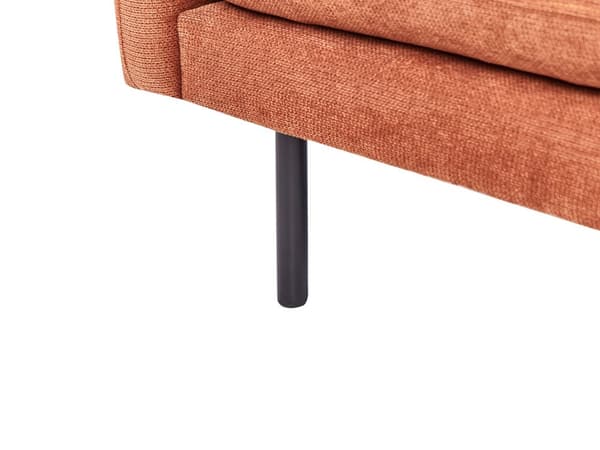 Soffa Guldbrun Chenille Polyester Metall Svarta ben Stoppat Ryggstöd 3-sits Modern Stil Vardagsrum