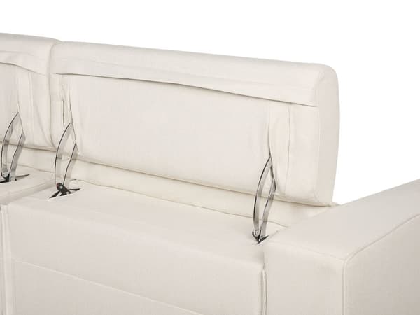 Sofa Beige Polyester 2 Personers Elektrisk Biografsofa Recliner Designsofa med Justerbart Ryglæn og Fodskammel Filmsofa