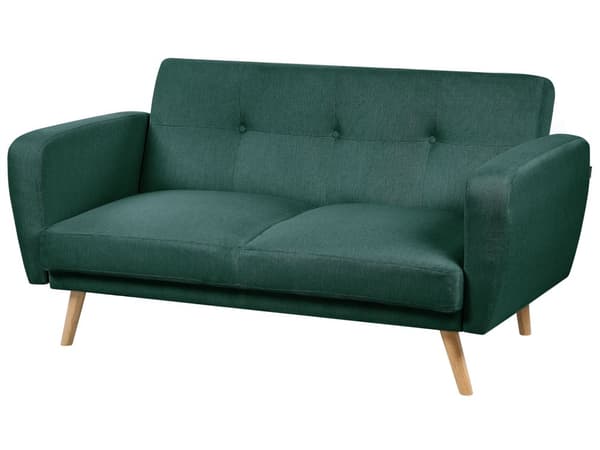 Sovesofa Grøn Polyester 2 Personers Moderne Blød Sofa Sofaseng To Mands Designsofa til Værelse Stofsofa Konvertibel Klik Klak