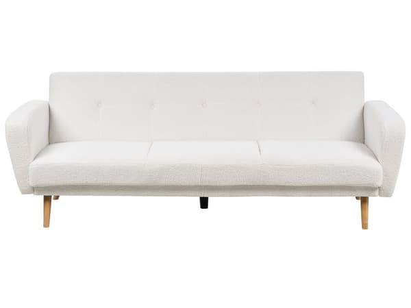 Sovesofa Hvid Bouclé 3 Personers Moderne Blød Sofa Sofaseng Tre Pers Designsofa til Værelse Stofsofa Konvertibel Klik Klak