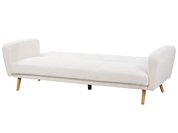 Sovesofa Hvid Bouclé 3 Personers Moderne Blød Sofa Sofaseng Tre Pers Designsofa til Værelse Stofsofa Konvertibel Klik Klak