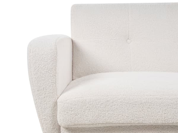 Sovesofa Hvid Bouclé 3 Personers Moderne Blød Sofa Sofaseng Tre Pers Designsofa til Værelse Stofsofa Konvertibel Klik Klak
