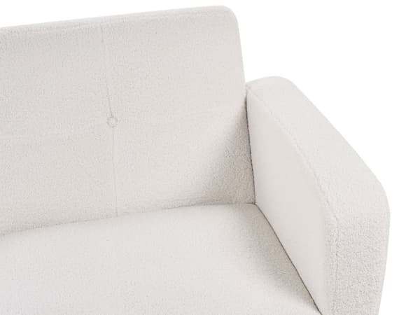 Sovesofa Hvid Bouclé 3 Personers Moderne Blød Sofa Sofaseng Tre Pers Designsofa til Værelse Stofsofa Konvertibel Klik Klak