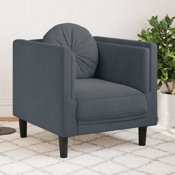 vidaXL sofastol med hynde velour mørkegrå