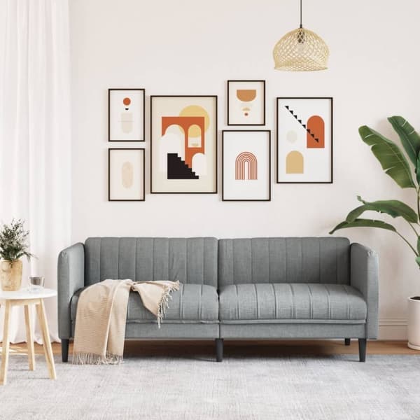 vidaXL 3-personers sofa stof lysegrå
