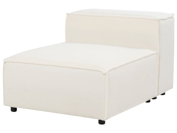 Modulsofa Hvid Boucle 3 Personers Designer Blød Moderne Flyder Sofa med Fodskammel Lav Ryg Stue Indretning Høj Kvalitet Stofsofa