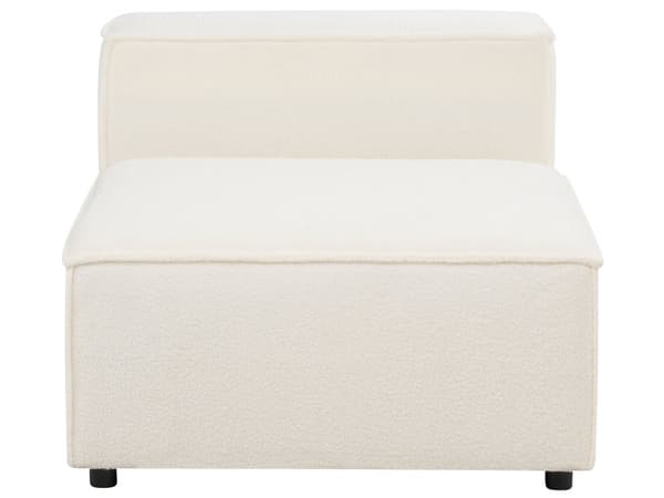 Modulsofa Hvid Boucle 3 Personers Designer Blød Moderne Flyder Sofa med Fodskammel Lav Ryg Stue Indretning Høj Kvalitet Stofsofa