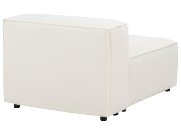 Modulsofa Hvid Boucle 3 Personers Designer Blød Moderne Flyder Sofa med Fodskammel Lav Ryg Stue Indretning Høj Kvalitet Stofsofa
