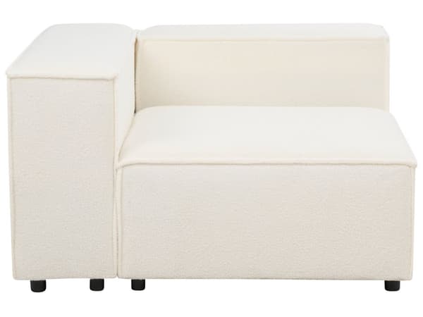Modulsofa Hvid Boucle 3 Personers Designer Blød Moderne Flyder Sofa med Fodskammel Lav Ryg Stue Indretning Høj Kvalitet Stofsofa
