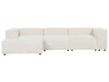 Miniatyrbillede 5 af 11: Hjørnesofa med Chaiselong Hvid Boucle 3 Personers Sofa L Formet Dyb Sofahjørne Siddemøbel Blød Stofsofa Højrevendt Modulsofa
