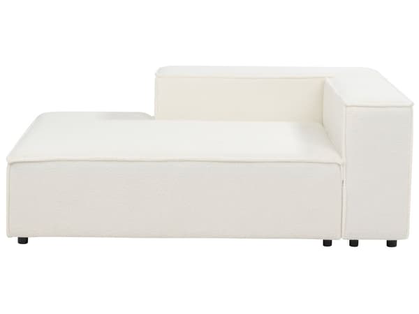 Hjørnesofa med Chaiselong Hvid Boucle 3 Personers Sofa L Formet Dyb Sofahjørne Siddemøbel Blød Stofsofa Højrevendt Modulsofa