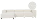 Miniatyrbillede 1 af 11: Hjørnesofa med Chaiselong Hvid Boucle 3 Personers Sofa L Formet Dyb Sofahjørne Siddemøbel Blød Stofsofa Højrevendt Modulsofa