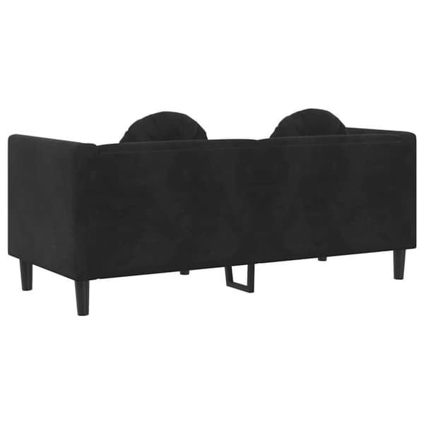 vidaXL 2-personers sofa med hynder velour sort