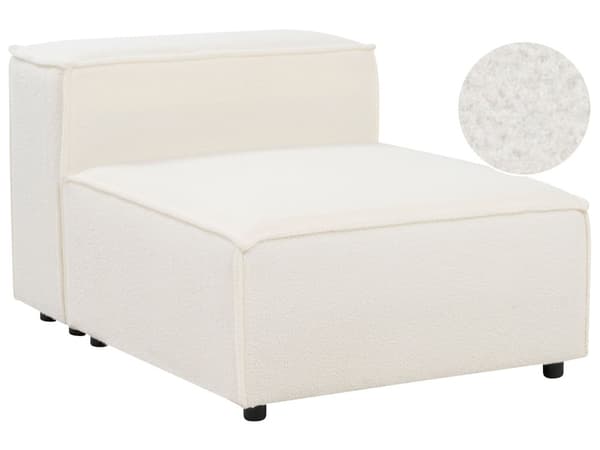 1-seters Seksjon Hvit Boucle Polstret Stol Modul Armløs Sofamodul Stue Moderne Design