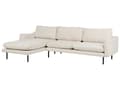 Miniatyrbilde 4 av 10: Hjørnesofa Lysebeige Stoff Svarte Ben Moderne Retrostil