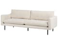 Miniatyrbilde 4 av 11: Sofa Lys Beige Stoff Svarte Ben 3 Seter Pute Sete Moderne Retro Stil