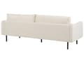 Miniatyrbilde 5 av 11: Sofa Lys Beige Stoff Svarte Ben 3 Seter Pute Sete Moderne Retro Stil