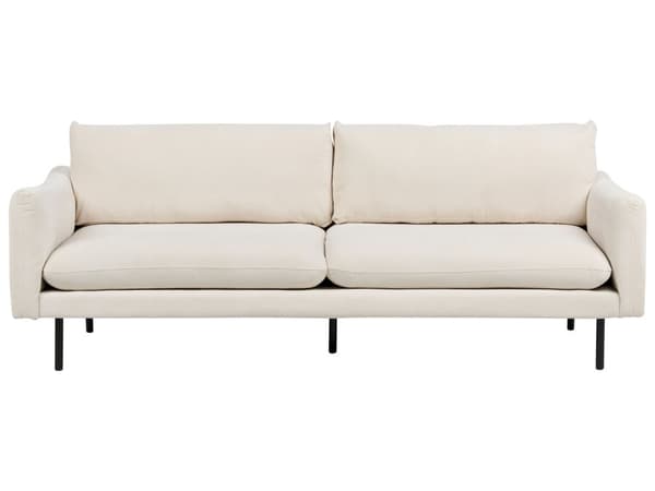 Stuesett Lysbeige stoff Svarte ben Hjørnesofa 3-seters lenestol Moderne retrostil