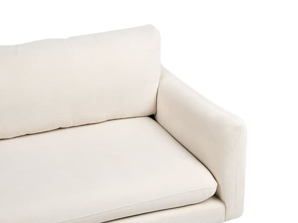 Stuesett Lysbeige stoff Svarte ben Hjørnesofa 3-seters lenestol Moderne retrostil