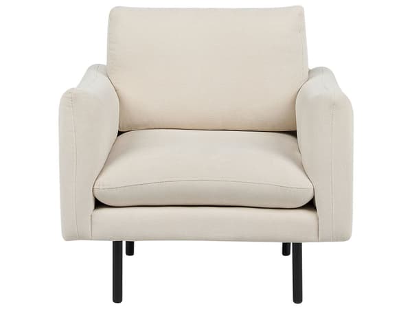 Stuesett Lysbeige stoff Svarte ben Hjørnesofa 3-seters lenestol Moderne retrostil