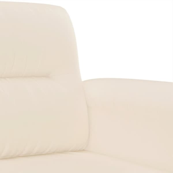 vidaXL Soffgrupp med kuddar 2 delar beige mikrofibertyg
