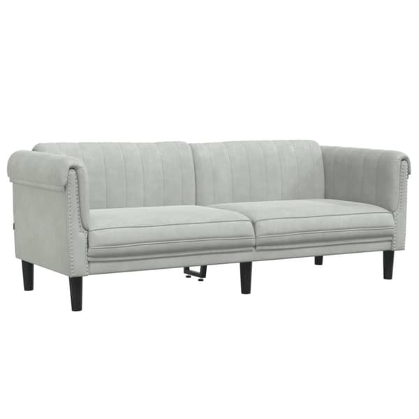 vidaXL 3-personers sofa velour lysegrå