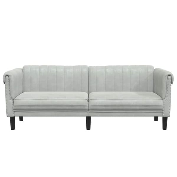 vidaXL 3-personers sofa velour lysegrå