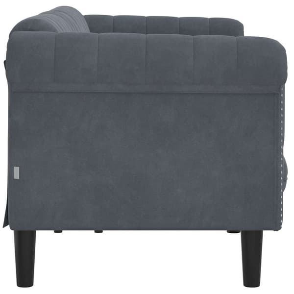 vidaXL Soffa 3-sits mörkgrå sammet