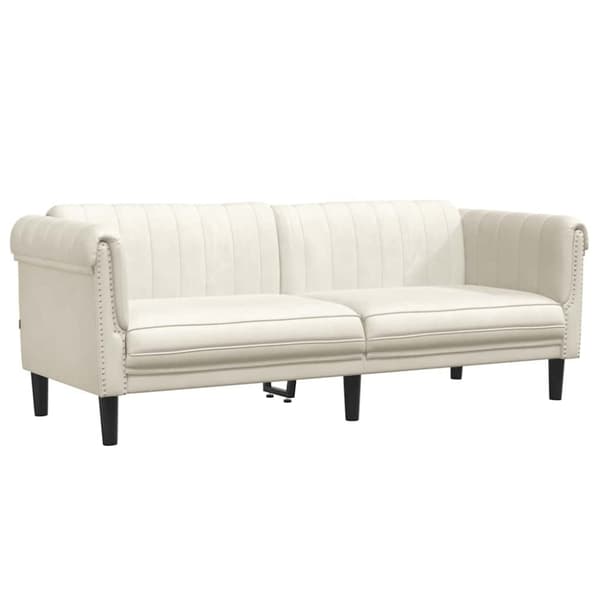 vidaXL 3-personers sofa velour cremefarvet