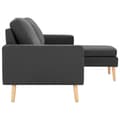 Miniatyrbillede 4 af 7: 3-personers sofa med fodskammel stof mørkegrå