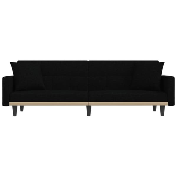 Bäddsoffa med kuddar svart tyg