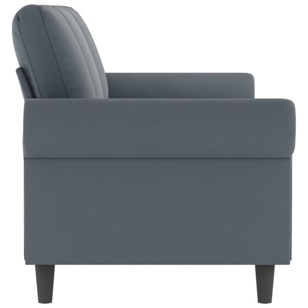 3-personers sofa 180 cm fløjl mørkegrå