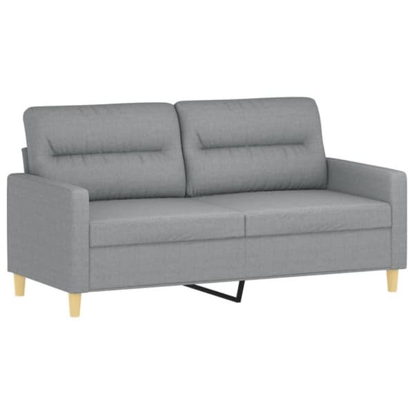2-osainen lounge-setti, verhoiltu kankaalla, vaaleanharmaa