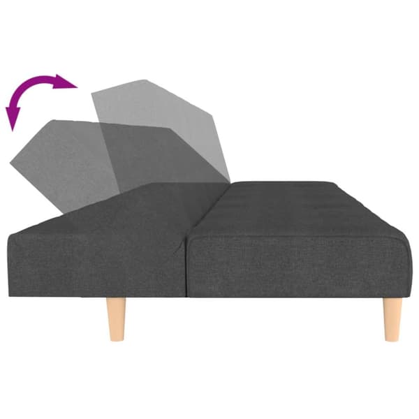 Bäddsoffa 2-sits mörkgrå tyg