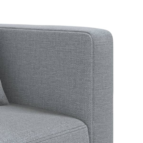 L-formad bäddsoffa ljusgrå 275x140x70 cm tyg