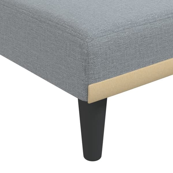 L-formad bäddsoffa ljusgrå 275x140x70 cm tyg