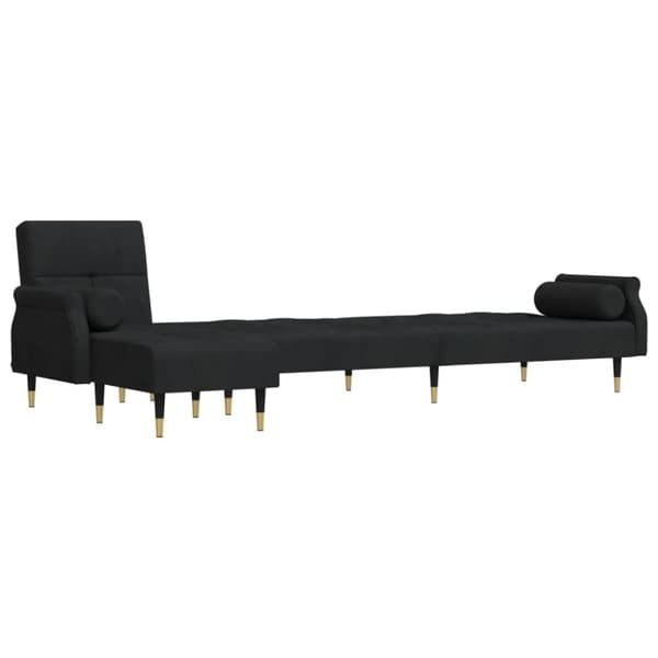 L-formad soffa svart 271x140x70 cm sammet