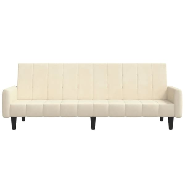 Bäddsoffa 2-sits gräddvit sammet