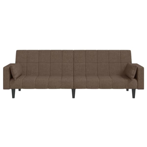 Bäddsoffa 2-sits med två kuddar taupe tyg
