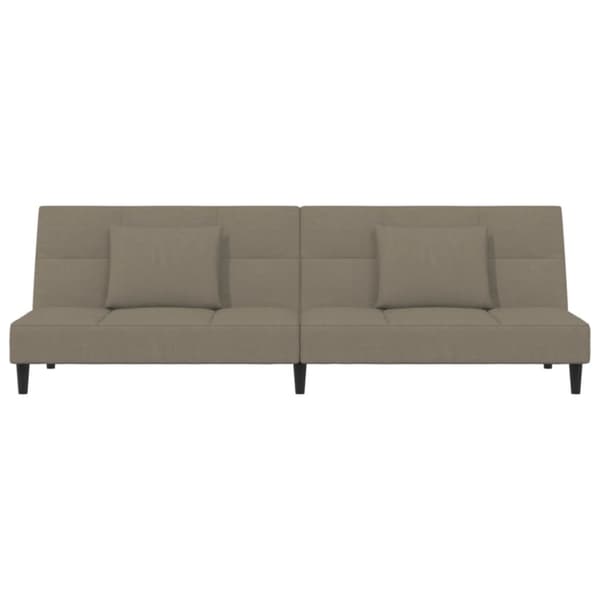 Bäddsoffa 2-sits med två kuddar ljusgrå sammet