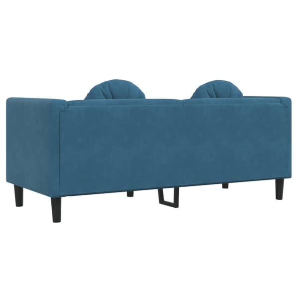 Soffa med kuddar 2-sits blå sammet
