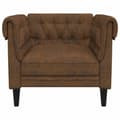 Miniatyrbillede 4 af 9: Chesterfield-sofastol stof brun